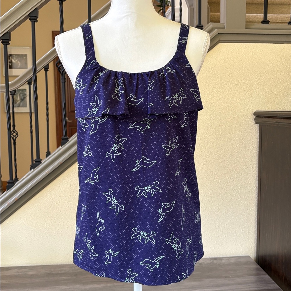 Forever 21 Blue Printed Women's Top Size Small
